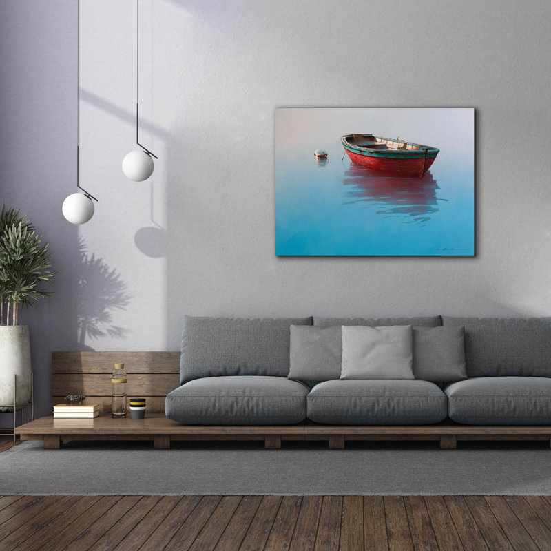 «Boat 5» par Zhen-Huan Lu, art mural sur toile, H 40 po x l 54 po x P 1,5 po