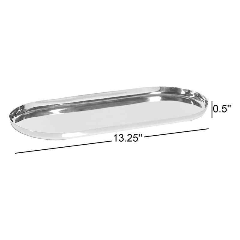 Plateau en acier Joss & Main Wanita, H 0,5 po x l 6 po x P 13,25 po, Or