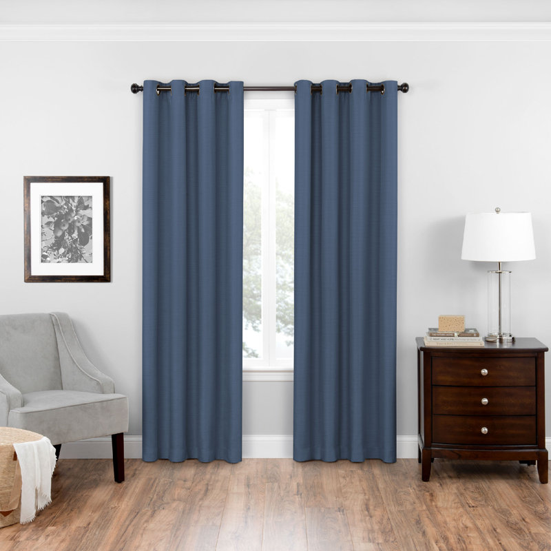 Bryson Blackout Curtain Single Panel, 52" W x 95" L, Indigo