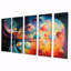 Rainbow Moons Retro Geometrics - Abstract Landscape Wall Decor 5 pièce-1097155366