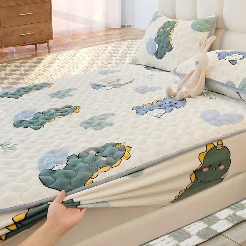 Ensemble de 3 draps-housse pour grand lit en velours de lait