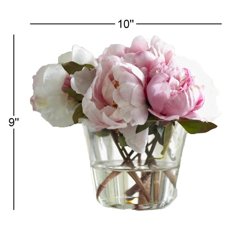 Faux Peony Floral Arrangements in Vase