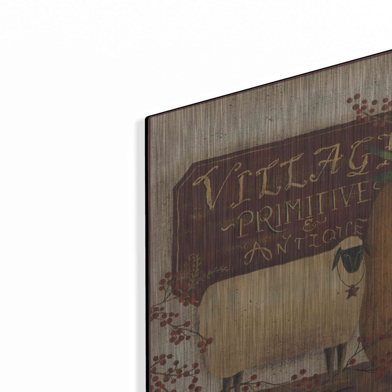 «Village Welcome» par Pam Britton, art mural en métal, H 16 po x l 48 po