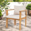 Chaises de salle à manger de patio moderne, finition en bois de teck d'acacia, rembourré pour l'extérieur