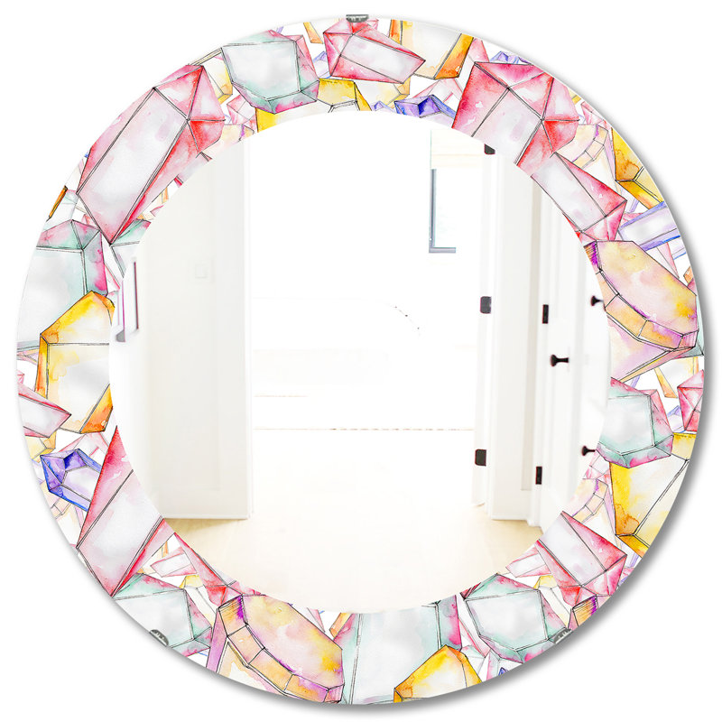 Miroir mural coloré, H 31,5 po x l po