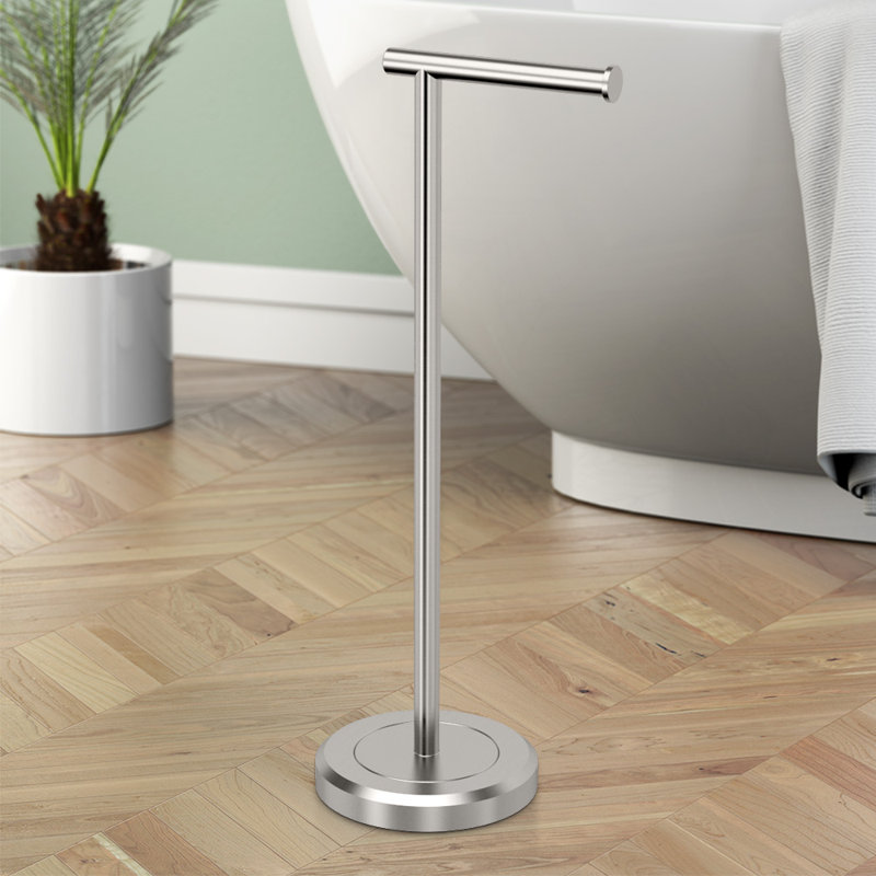 Porte-papier hygiénique sur pied Latitude II, Nickel satiné