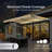 Semi-Cassette Patio Awning with LED Lights - Moroccan Collection -54833135-54833136