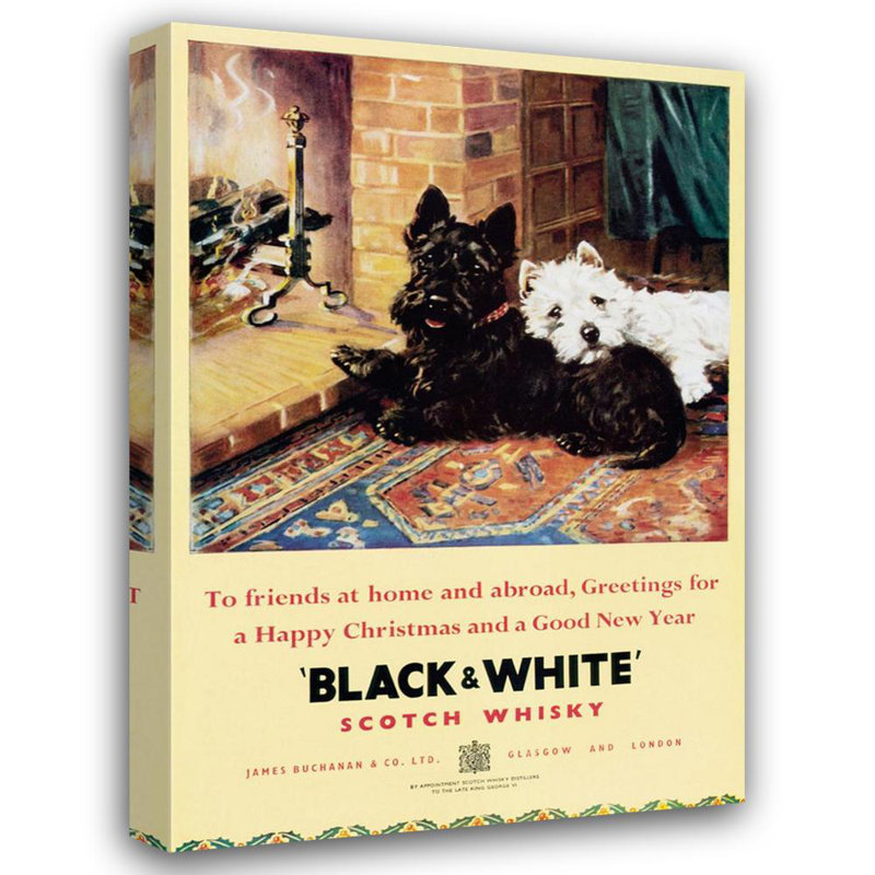 Black and White Scotch Whiskey, 24" H x 17" W