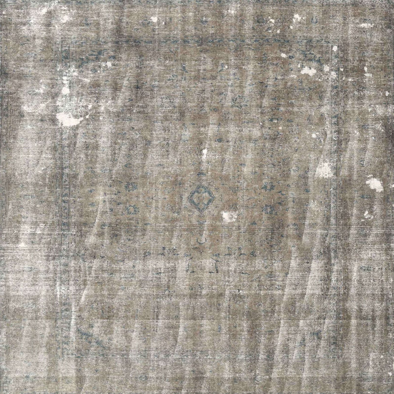Tapis beige/gris traditionnel Lamonica, Carré 3 pi