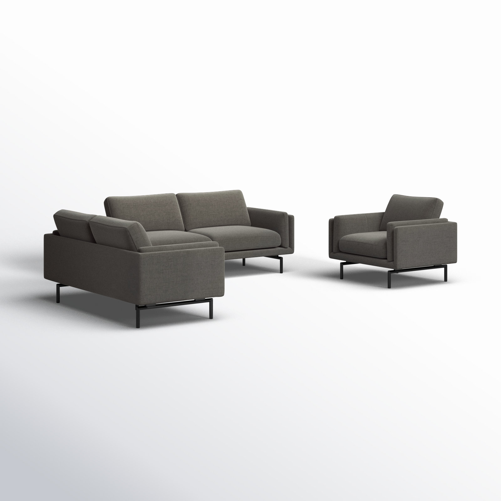 Elenora 3 - Piece Living Room Set, Charcoal Performance