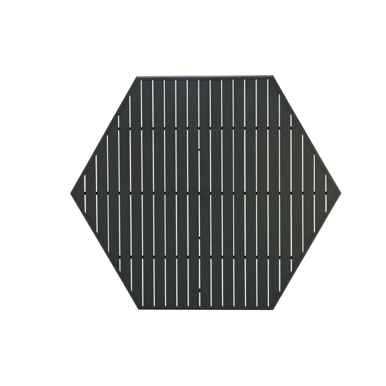 Slat Top Table Tops Outdoor Hexagonal Dining Table