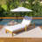 Acacia Wood Adiustable Outdoor Lounge Chair-710257357