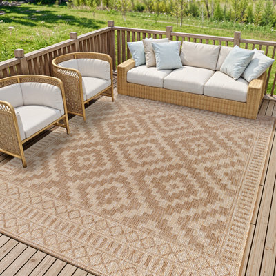 Bartlesville Indoor & Outdoor Boho Jute-Look Rug Beige
