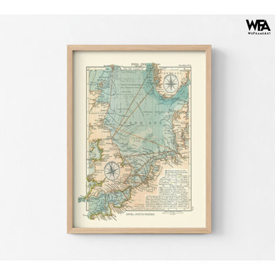Europe de la mer du Nord - perthés, affiche de la mer d'Atlas, carte de la mer, affiche de la mer européenne