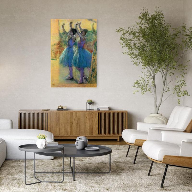 Deux danseuses bleues - Impressionnisme abstrait contemporain - Estampe murale, H 48 po x l 32 po