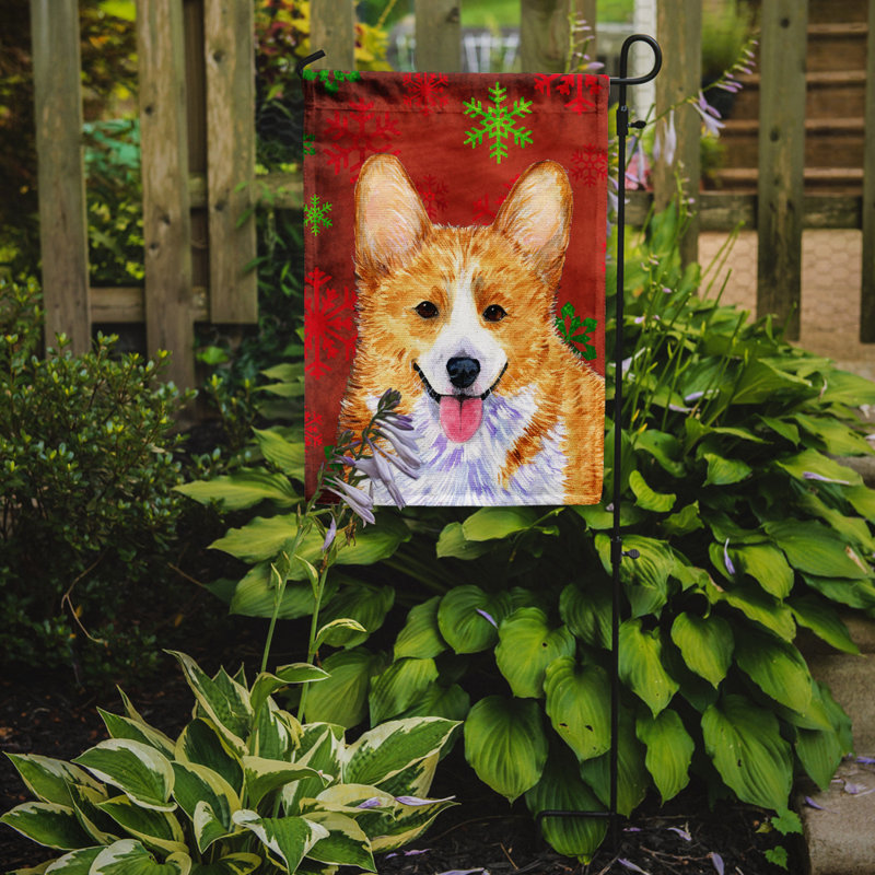 Drapeau rouge et vert Vart, Corgi (beige et blanc)