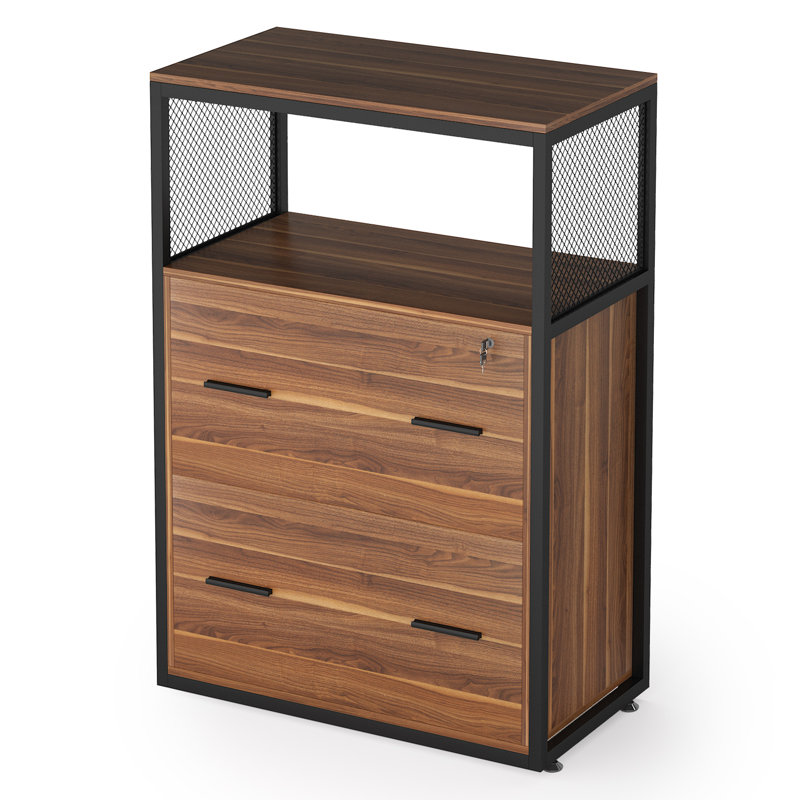 Espinal 23.622'' Wide 2 -Drawer File Cabinet, Walnut