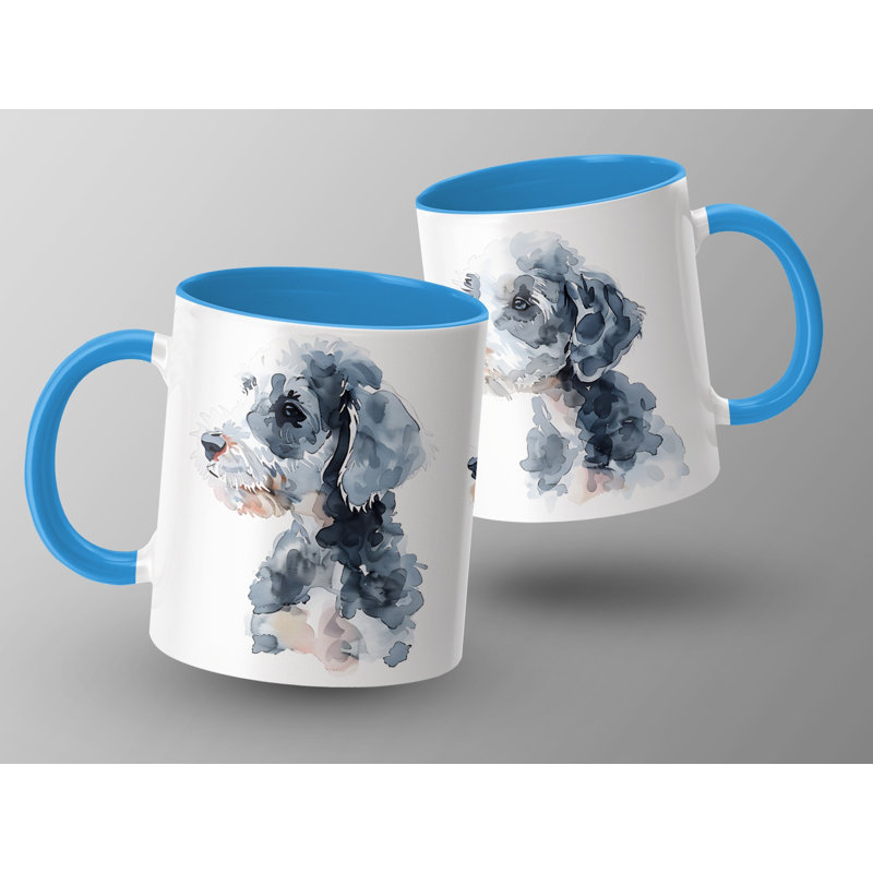 11oz Watercolour Bedlington Terrier Design Coffee Mug, 3