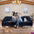 Louai 107.1"W Chenille 3 seater sofa with Removable Ruffles Pleats Skirts and Spindle Legs-1593018158