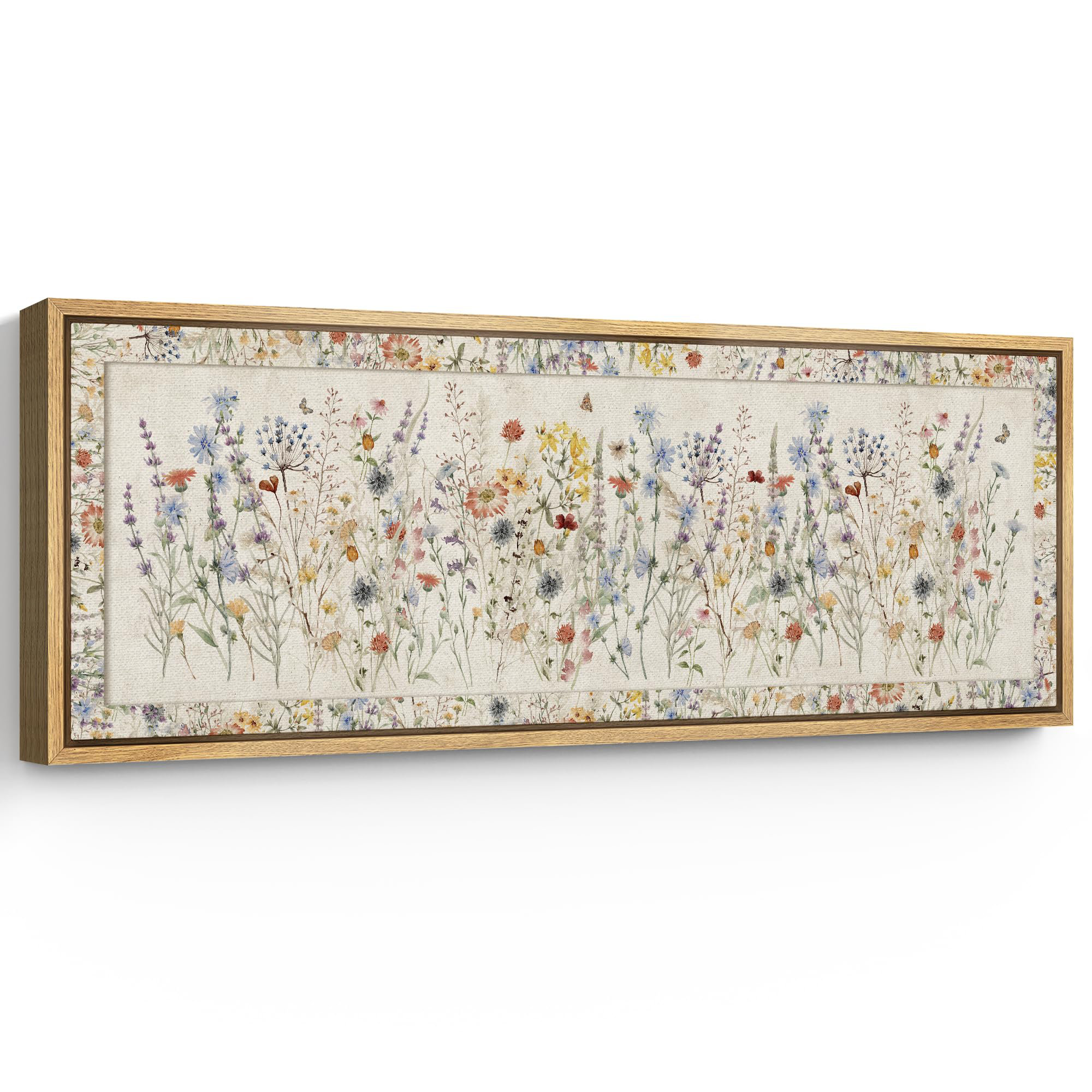 IDEA4WALL Vibrant Wildflower Botanical Elegance Dark Floral Framed Print & Reviews | Wayfair