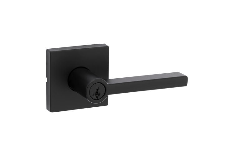 Halifax Keyed Door Lever with Square Rosette and SmartKey