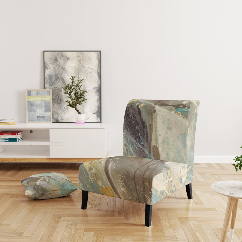 Fauteuil de chambre rembourré Blue Geometric Water