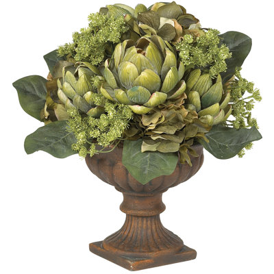  Artichoke Centerpiece Silk Flower Arrangement