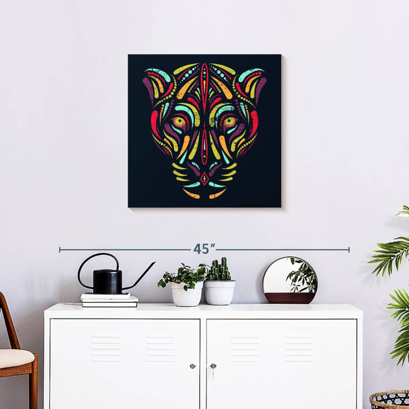 Brampt Jaguar Face Abstract, 24" H x 24" W