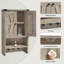 Armoire murale Farmhouse avec tablette réglable, armoire de rangement murale à 3 niveaux avec crochets et tablette ouverte, rangement compact pour la salle de bain, la cuisine et le salon