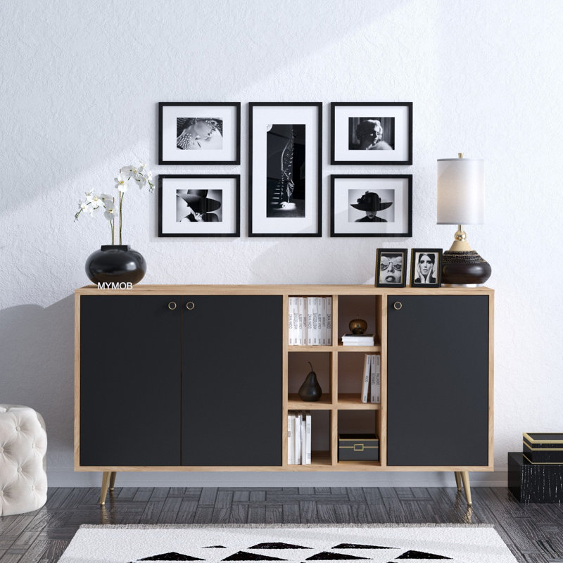 Dracen 140cm Console Table, Brown/Black, 40 H x 140 W x 89 D cm
