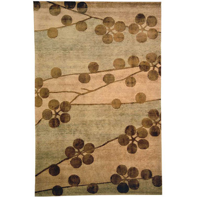 Savorey Tibetan Hand Knotted Silk & Wool Pile Floral Rug