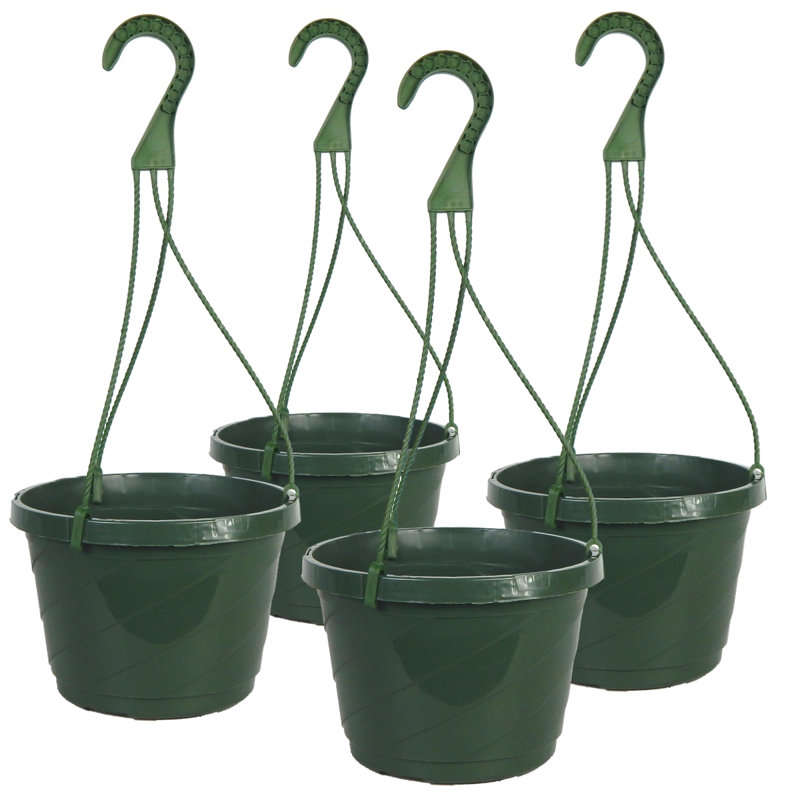 Panier suspendu en plastique vert 8 pouces (paquet de 4)
