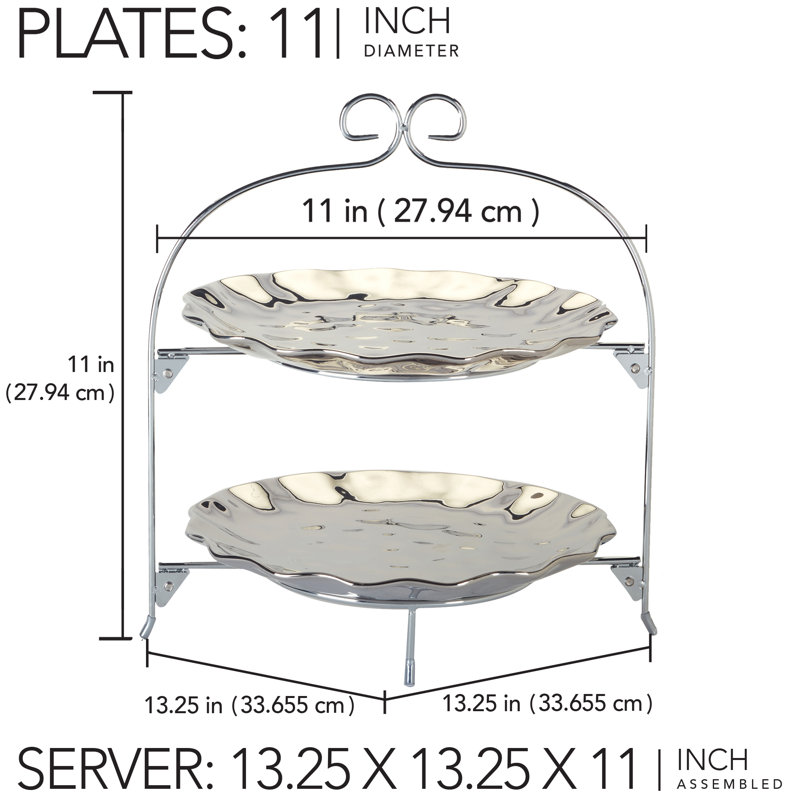 Support à 2 niveaux avec plaques 11 po Silver Coast