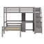 Lit mezzanine avec lit autonome, escalier de rangement, bureau, tablettes et tiroirs-1089740256
