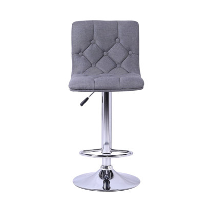 Swivel Upholstered Adjustable Height Counter Stool with Metal Frame