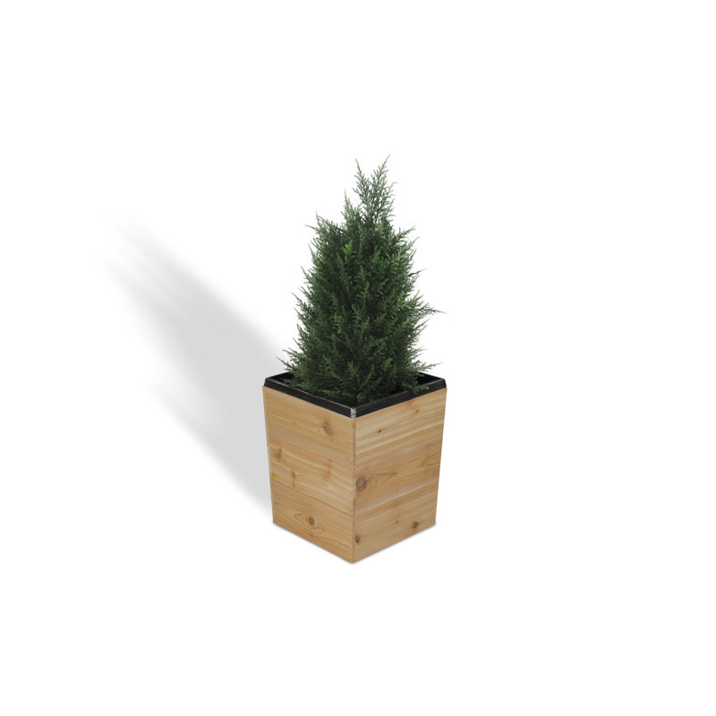 Boîte à fleurs en bois Campton, H 17 po x l 14 po x P 14 po, Naturel