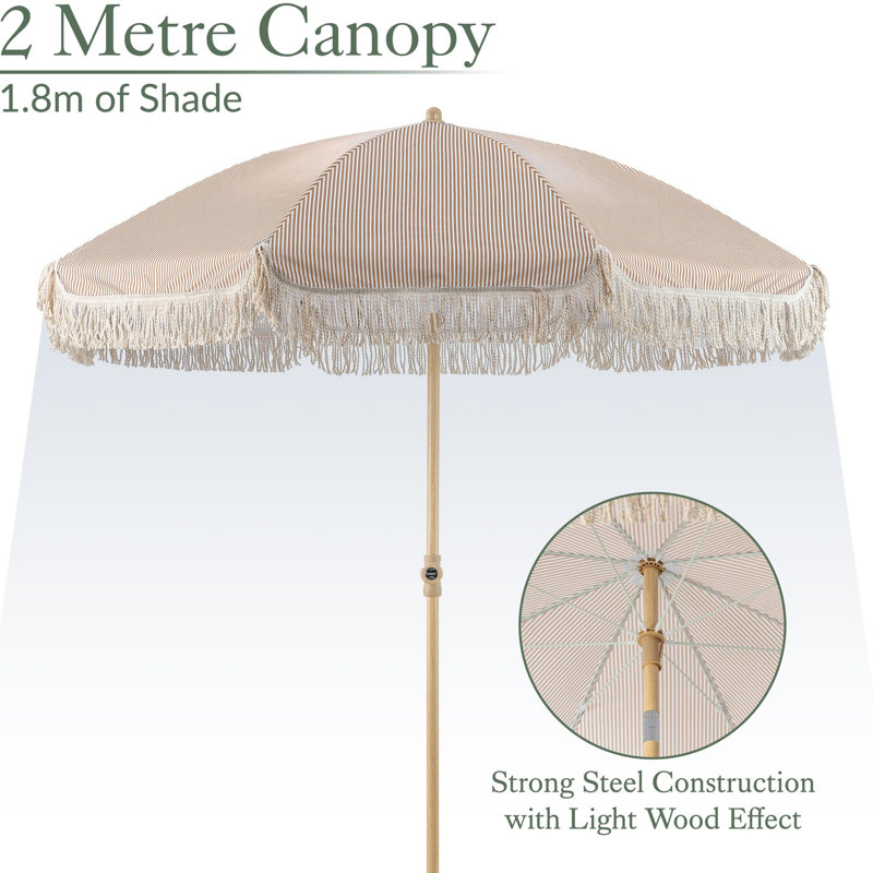 180cm Beach Parasol, Beige