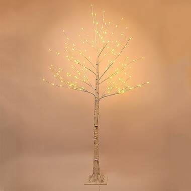 The Holiday Aisle® Birch 48' Traditional Christmas Tree with LED Lights and Remote  Control, Christmas Tree