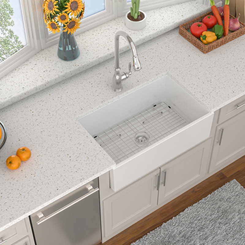 33'' L Single Bowl Ceramic Kitchen Sink