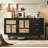Wabi-sabi Style Solid Wood & Rattan Sideboard