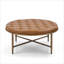 Table basse avec repose-pieds capitonné 36 po avec base en métal martelé