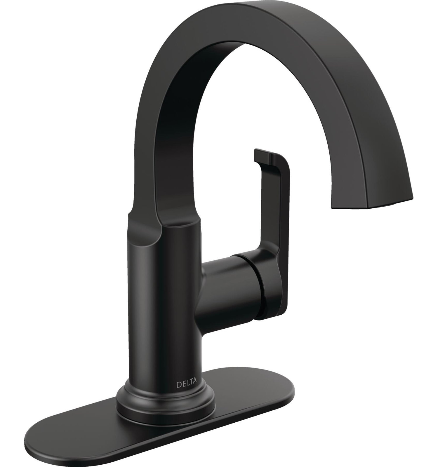 Tetra Single-Handle Bathroom Faucet with Drain, Matte Black