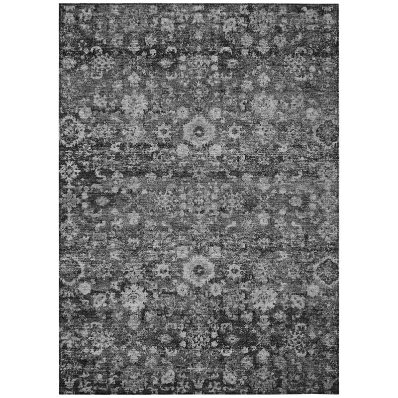 Tapis oriental gris anthracite lavable d'intérieur 3 pi x 5 pi