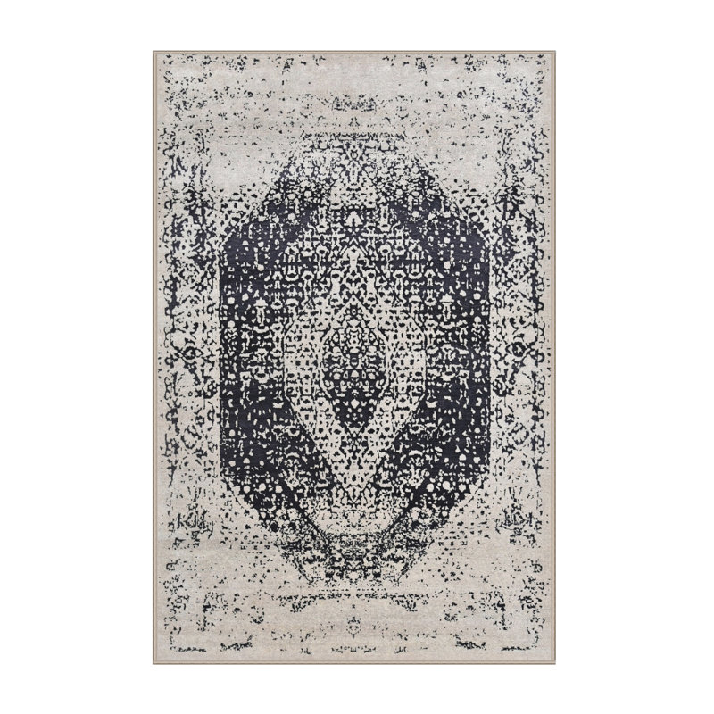 Tapis oriental ivoire / noir Hoyle, Rectangle 8 pi x 10 pi