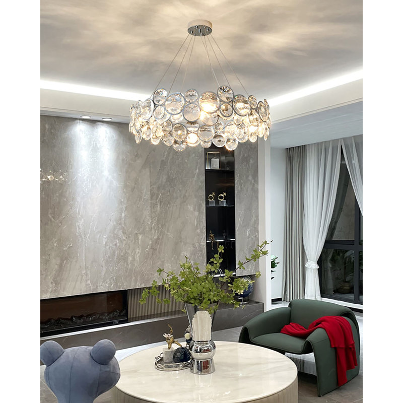 Lustre rond en cristal Alaxandra