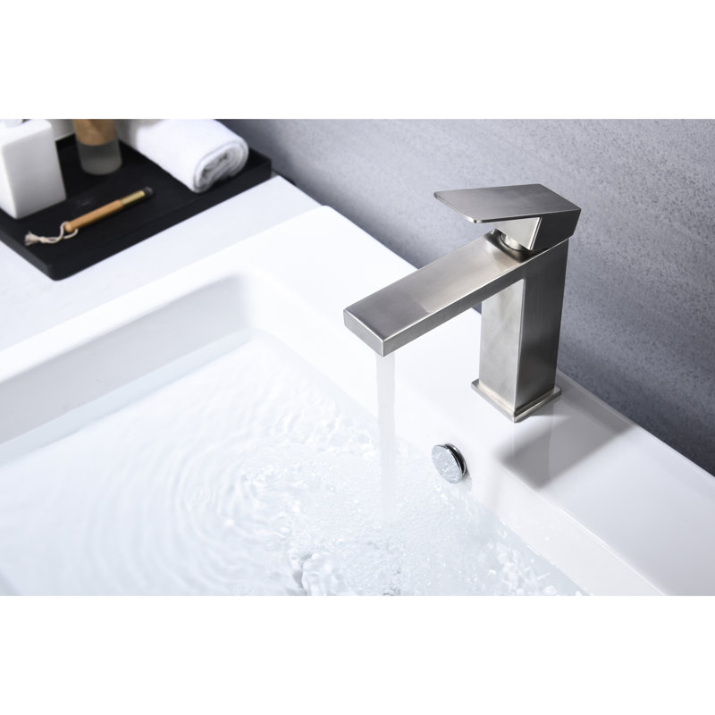 Stainless Steel 304 Bathroom Tap With Waterfall Look, Single Handle, Brushed Nickel, Construction, Hot And Cold Water Spout Faucet, 304, Lever, Superior Build Quality, Supply