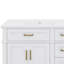 Meuble-lavabo de 36 po avec lavabo en céramique, armoire de rangement moderne avec 2 portes à fermeture douce et 4 tiroirs, élégant pour petite pièce, appartement-621605693
