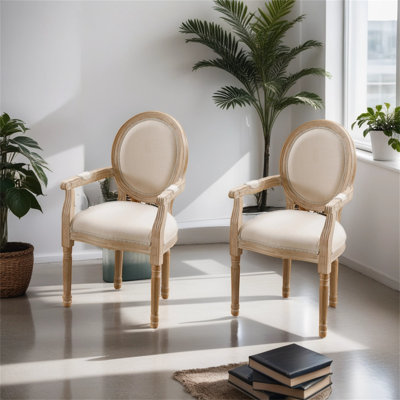 Harmincourt Fabric Upholstered Back Arm Chair Dining Chair
