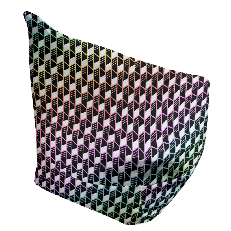 Petite chaise à sacs à billes & Leffel, H 86 po x l 27 po x P 43 po, Vert / Noir / Blanc, Rembourrage poly
