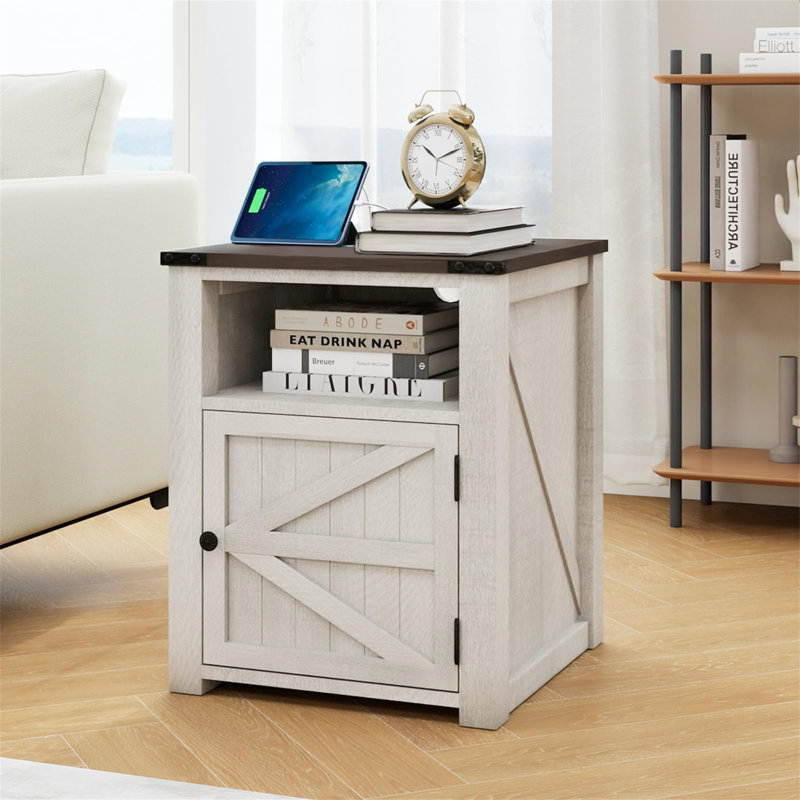 Table de chevet Gracie Oaks, Blanc